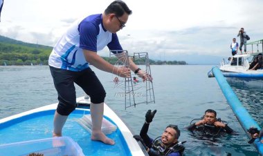 Sekdaprov Adhy Pimpin Gerakan Adopsi 7.700 Terumbu Karang di Situbondo