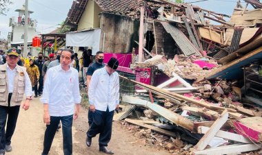 Presiden Tinjau Langsung Episentrum Gempa Cianjur