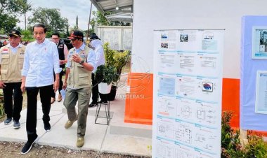 Presiden Jokowi Tinjau Rumah Contoh Tahan Gempa di Cianjur