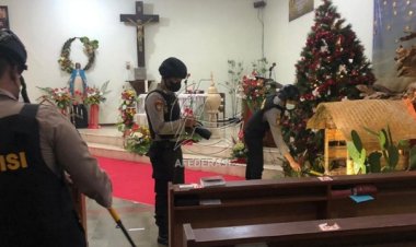 Perayaan Natal, Polres Trenggalek Sterilisasi Gereja