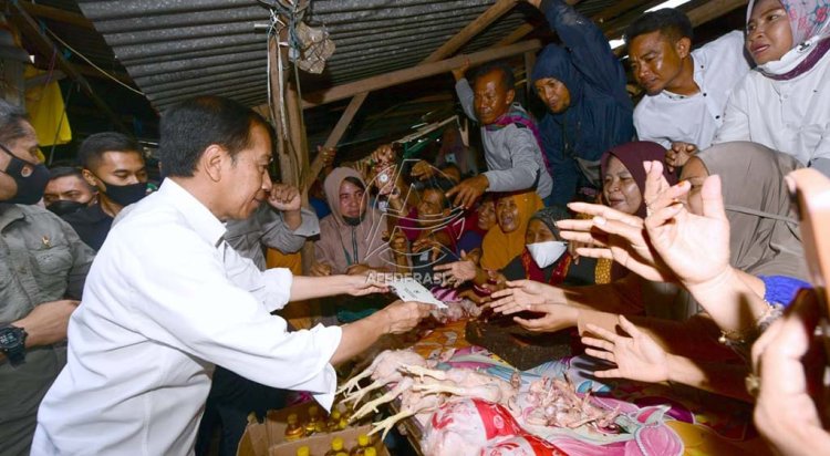 Kunjungi Pasar Sila, Jokowi Serahkan Bansos