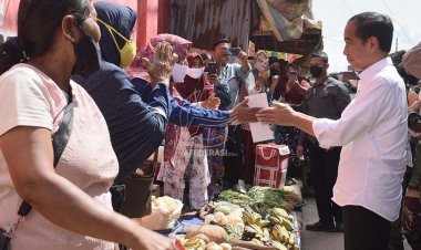 Jokowi Tinjau Aktivitas di Pasar Bunda Sri Mersing, Dumai