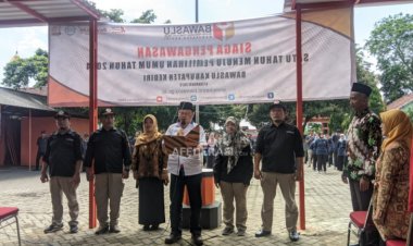 Pengingat 12 Bulan Jelang Pemilu, Bawaslu Kabupaten Kediri Gelar Apel Siaga