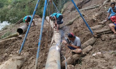 Pipa Transmisi PDAM Tulungagung Diterjang Longsor, Cuaca Hujan jadi Kendala Perbaikan