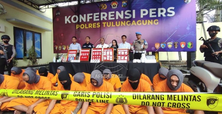 22 Budak Narkoba Dijebloskan ke Jeruji Besi Polres Tulungagung