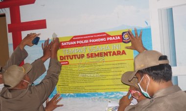 Tak Indahkan SE Bupati, Petugas Gabungan Segel Cafe Sumo