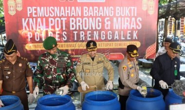 Polres Trenggalek Musnahkan Barang Bukti Hasil dari KRYD