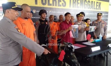 Polres Trenggalek Ringkus 4 Orang Komplotan Curanmor di Watulimo