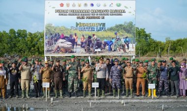 Bupati Asahan Ikuti Penanaman Mangrove Nasional