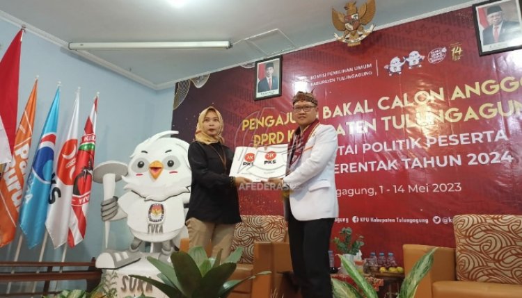 Berkas Dinyatakan Lengkap, DPD Partai Keadilan Sejahtera Daftarkan Bacaleg ke KPU Tulungagung