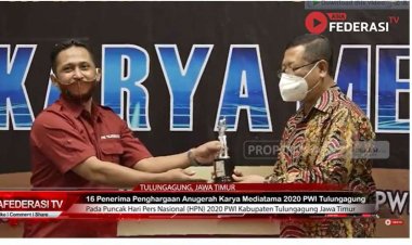 PWI Tulungagung Gelar Anugrah Karya Mediatama, Bupati Maryoto Birowo Jadi Newsmaker