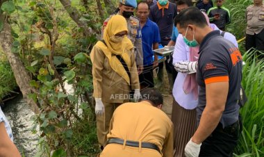 Jasad Pria Paruh Baya Ditemukan Mengapung di Sungai Ngadiluwih