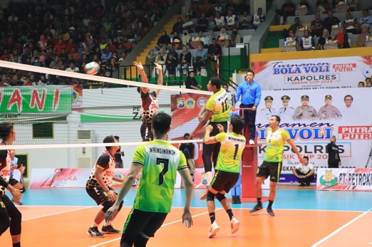 Kapolres Gresik Cup 2023: Ajang Pembinaan Atlit Voli muda Gresik, Partai Final bertabur Pemain Bintang Nasional