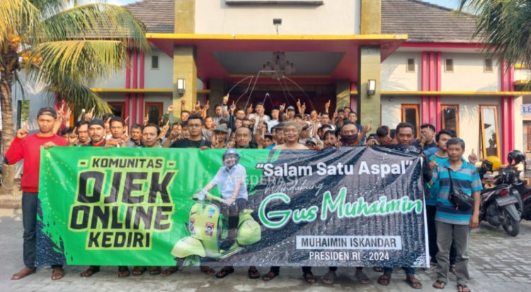 Tukang Ojol di Kediri Deklarasi Dukung Gus Imin Maju Pilpres 2024