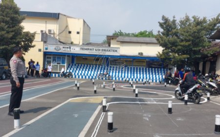 Polres Kediri Tak Lagi Gunakan Lintasan 8, Ujian Praktik SIM C Sudah Ganti Huruf 'S'