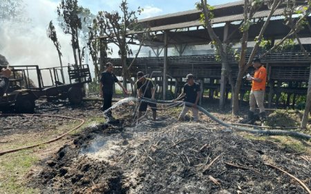 Lupa Matikan Api Bekas Bakar Ayam, Mobil Modifikasi Hangus Terbakar