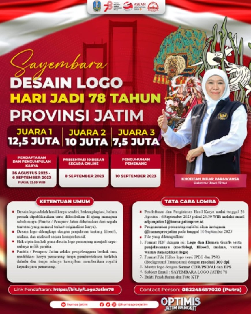 Pemprov Jatim Gelar Lomba Desain Logo Hari Jadi Ke-78