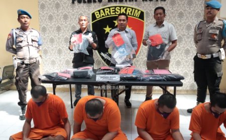 Polres Kediri Kota Ungkap Tiga Kasus Kriminal, Empat Pelaku Dijebloskan ke Penjara