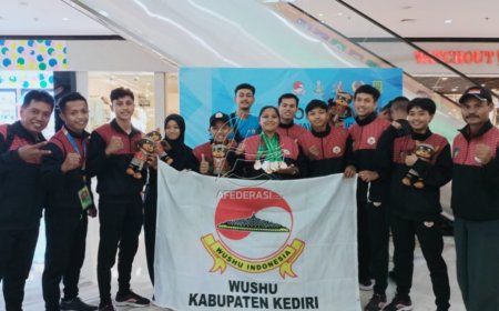Kantongi 7 Medali, Cabor Wushu Kabupaten Kediri Jadi Runner Up Porprov Jatim