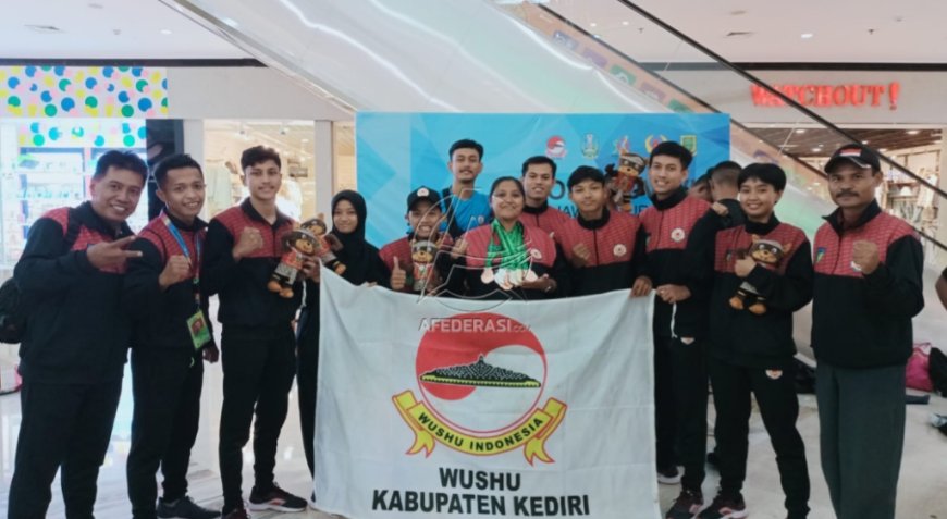 Kantongi 7 Medali, Cabor Wushu Kabupaten Kediri Jadi Runner Up Porprov Jatim