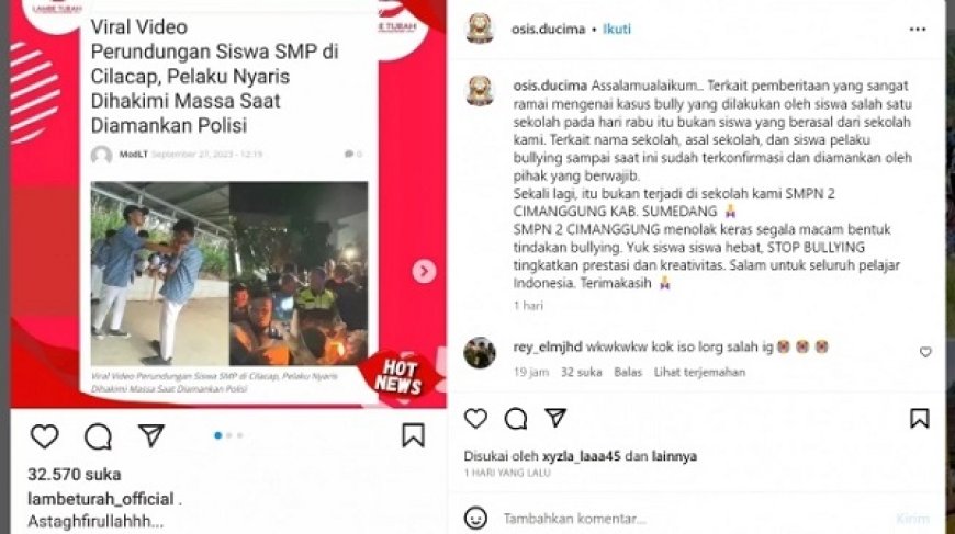 Maraknya Kemarahan Publik di Cilacap Akibat Kasus Bullying, SMPN 2 Cimanggung Terseret Dalam Sorotan