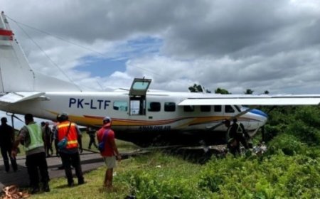 Kecelakaan Pesawat Asian One PK-LTF di Bandara Kenyam, Papua Pegunungan Akibat Rem Blong