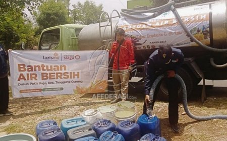Dampak Musim Kemarau, Lazismu Tulungagung Dropping 30 Ribu Liter Air Bersih di Wilayah Selatan