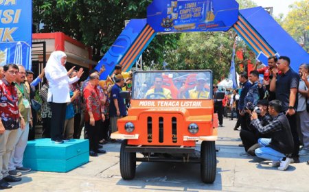 Parade Kendaraan Konversi Listrik Meriahkan Lomba Kompetensi Siswa di Jawa Timur