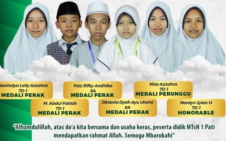 Siswa MTsN 1 Pati Raih Prestasi Cemerlang di TIMO 2023 dan Kompetisi Matematika Kabupaten Pati
