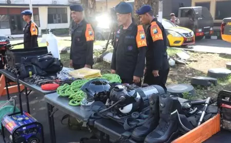 Siaga Bencana, Polres Bondowoso Bantu BPBD Terjunkan Personel