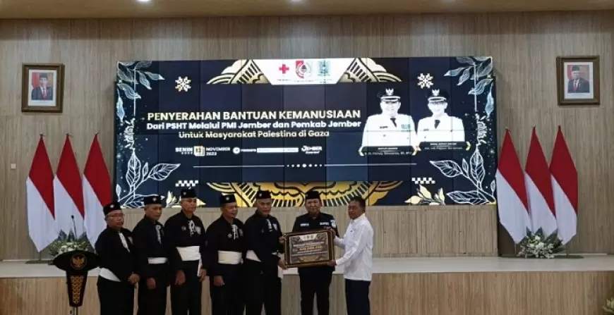 PSHT Jember Donasi Kemanusiaan untuk Palestina Rp 400 Juta via  PMI