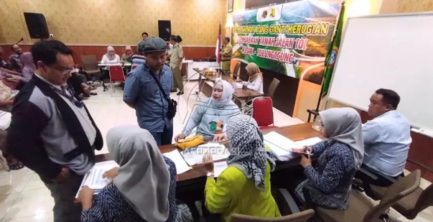 Progres Pembayaran Ganti Rugi Lahan Proyek Tol Kediri-Tulungagung di Kelurahan Panggungrejo Capai 50 Persen