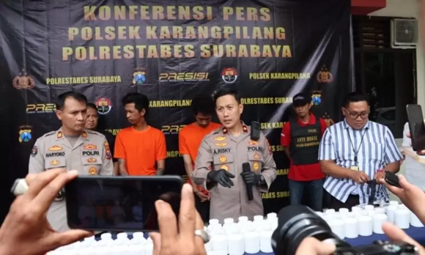 Ribuan Butir Pil Koplo Terungkap, Polsek Karangpilang Amankan Dua Kurir
