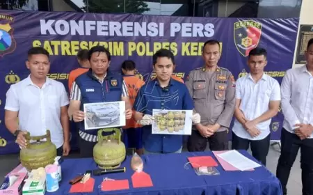 Komplotan Maling Gas Elpiji di Kediri Diringkus Polisi, 39 Tabung Diamankan