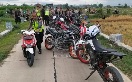 Polisi Amankan 10 Unit Kendaraan dalam Razia Balap Liar di Tulungagung