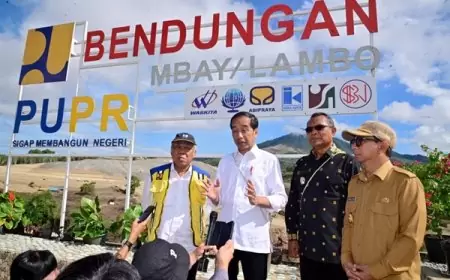 Presiden Jokowi Tinjau Progres Pembangunan Bendungan Mbay untuk Mewujudkan Kedaulatan Pangan Nasional