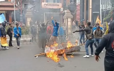 Aksi PMII Situbondo di Depan Kantor DPRD, Tuntut Pertambangan Ilegal Dihentikan