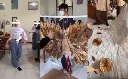 Kreativitas Siswa SMA: Dress Unik dari Koran Mirip Distrik The Hunger Games