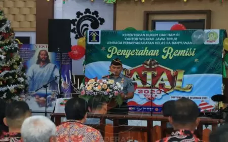 Delapan Warga Binaan Lapas Kelas IIA Banyuwangi Dapat Remisi di Hari Raya Natal