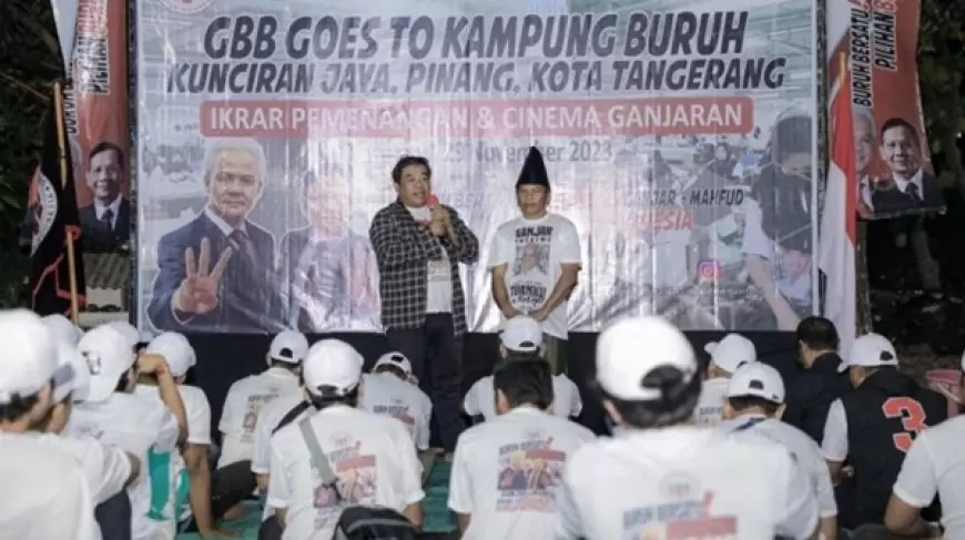 Sukarelawan GBB Gelar Nonton Bareng di Perkampungan Buruh Tangerang untuk Kenalkan Ganjar-Mahfud