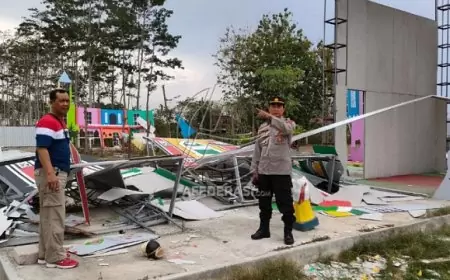 Angin Kencang Rusak Rumah dan Wisata Asia Eropa Park di Tulungagung