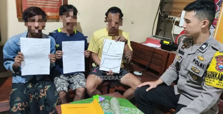 Asik Pesta Miras di Sawah, Tiga Pria Diringkus Polisi