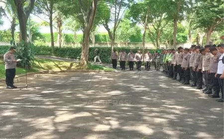 Hari Pertama Rekapitulasi Suara Tingkat Kabupaten Dijaga Ratusan Personil Polresta Banyuwangi