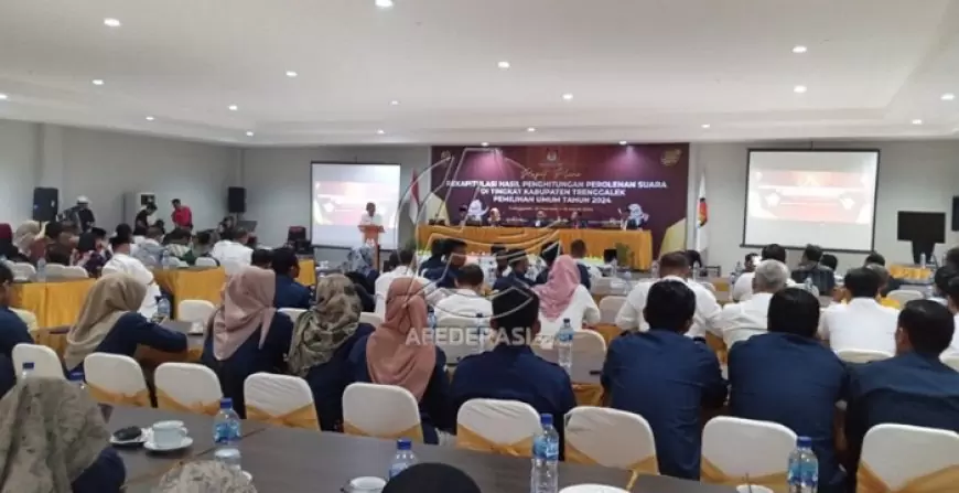 Hadiri Rekapitulasi Tingkat Kabupaten, Sekda Trenggalek : Pemilu 2024 Berjalan Aman dan Lancar