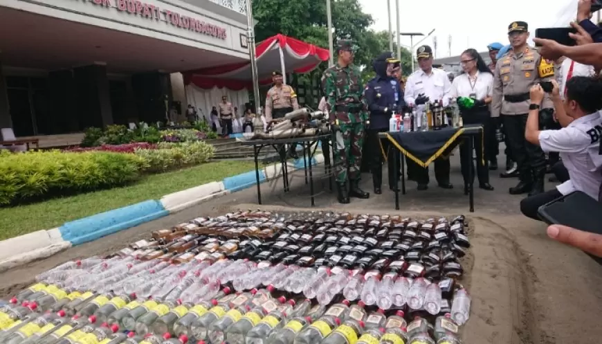 Polres Tulungagung Musnahkan Ribuan Miras dan Ratusan Knalpot Brong Menjelang Idul Fitri