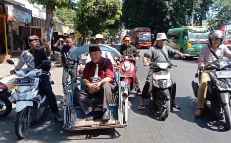 Supriyono Daftar Bacawabup Situbondo 2024 ke Dua Partai Menggunakan Becak