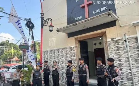 Amankan Kebaktian Isa Al Masih, Polres Gresik Gelar Pasukan Pemgamanan 