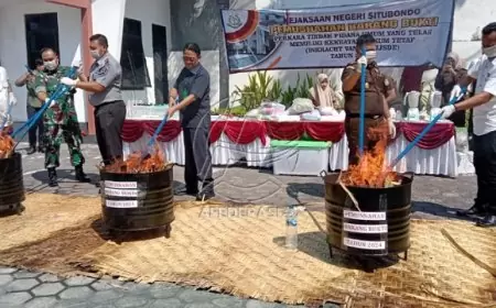Kejaksaan Situbondo Musnahkan Ribuan Barang Bukti, Narkoba Mendominasi