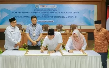 Tangkal Korupsi, Pemkab Gresik Tandatangani Pakta Integritas Dengan KPK RI