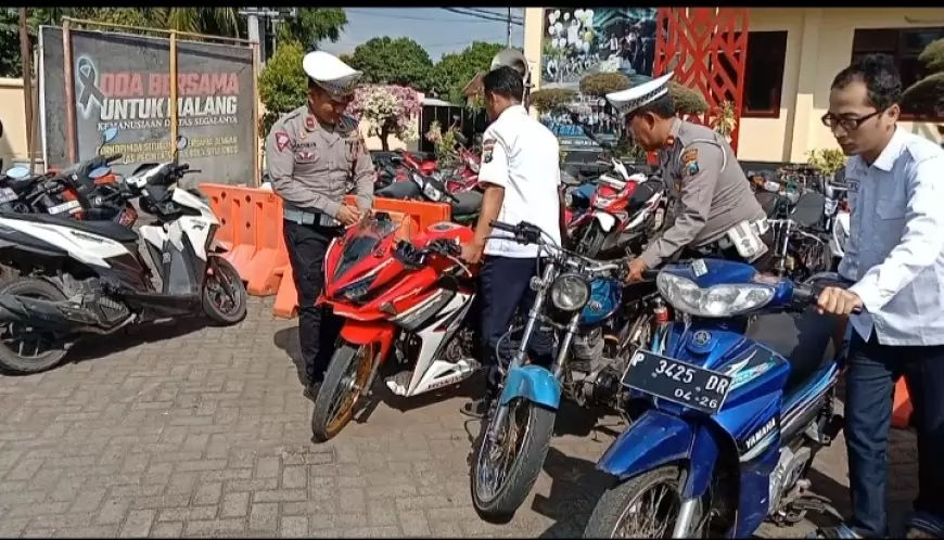Balap Liar Resahkan Warga, Satlantas Polres Situbondo Amankan Puluhan Motor